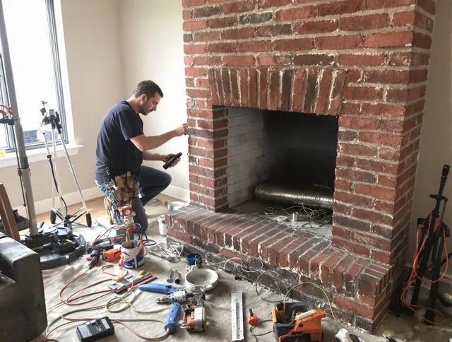 Yorba Linda Chimney Sweep specialist finalizing chimney liner service in Yorba Linda, CA