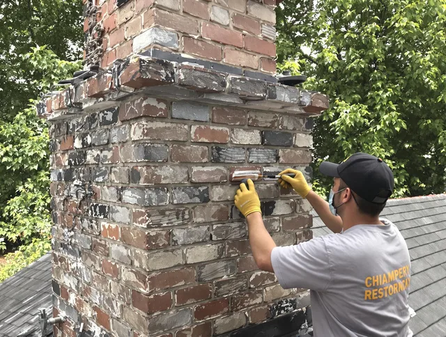 In-progress chimney restoration by Yorba Linda Chimney Sweep in Yorba Linda, CA