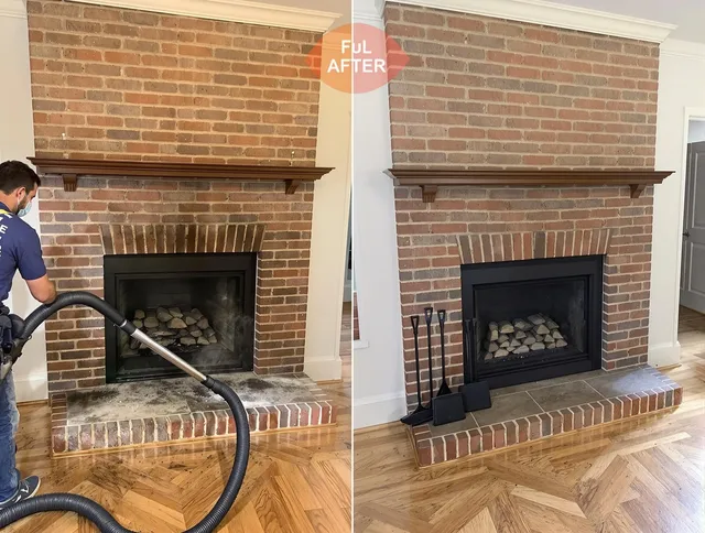 Yorba Linda Chimney Sweep carefully sanitizing a fireplace in Yorba Linda, CA