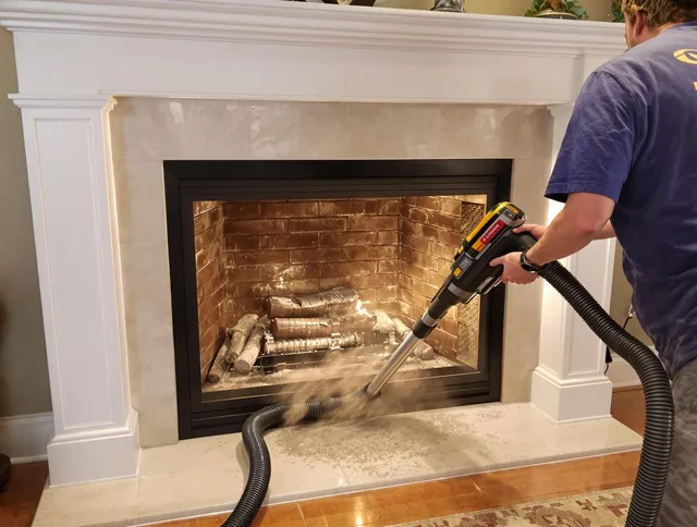 Fireplace cleaning performed by Yorba Linda Chimney Sweep in Yorba Linda, CA